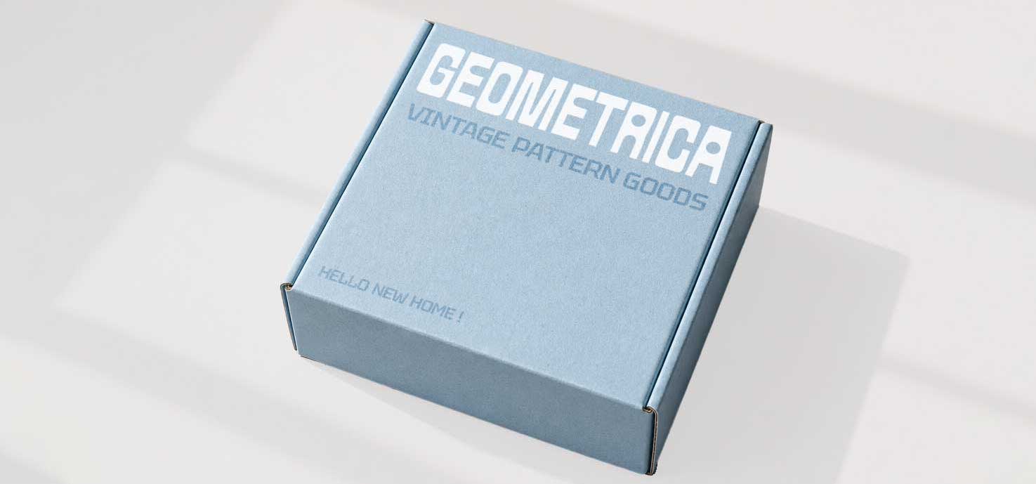 Geométrica — mockup packaging
